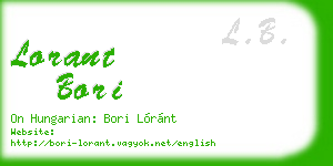 lorant bori business card